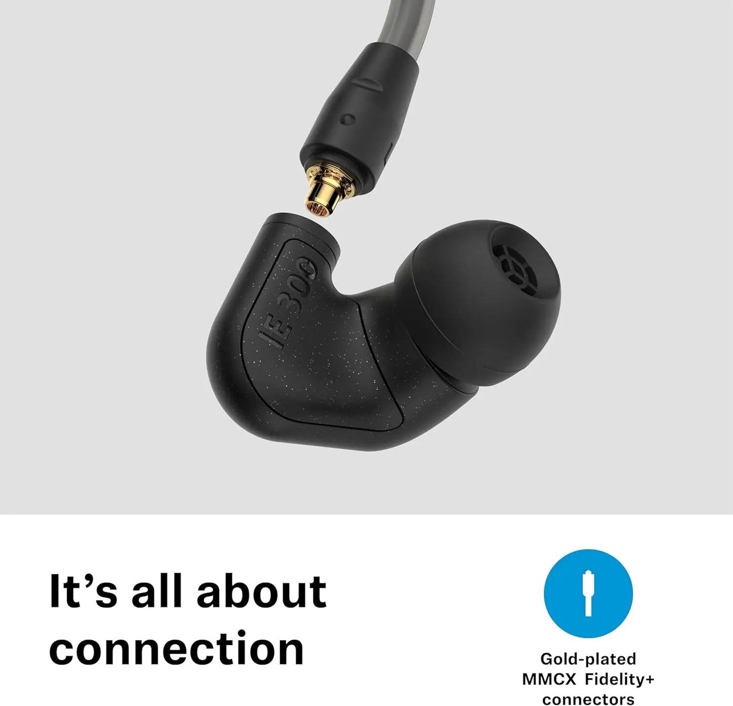 Sennheiser IE 300 Wired In-Ear Earphones HiFi TrueResponse Dynamic Driver Detachable Cable Noise Isolating Studio Monitoring