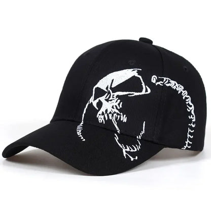 Casquette de baseball unisexe à motif brodé et design squelette, ajustable, pour le plein air, printemps et automne, chapeau décontracté de protection solaire