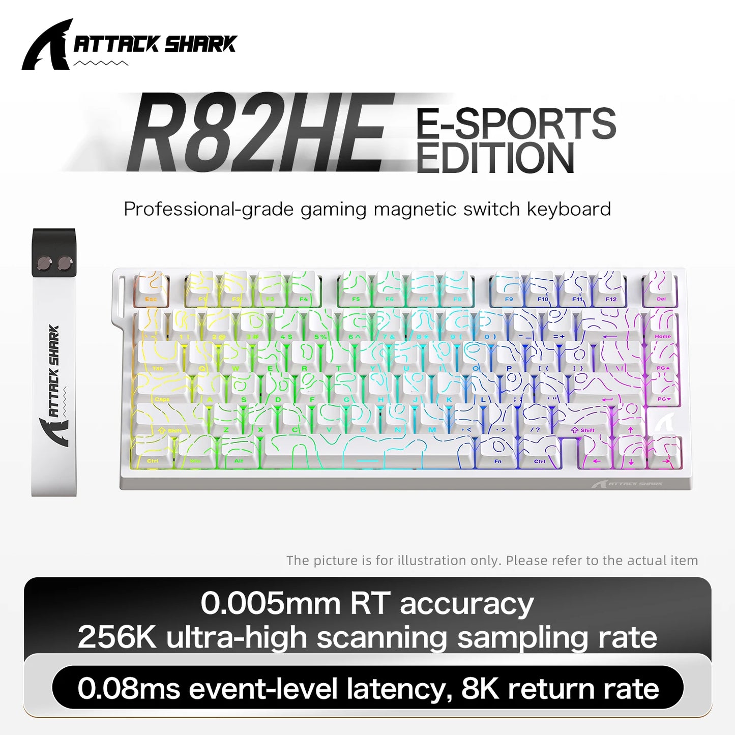 Attack Shark R82HE Wired RGB Magnetic Switch Keyboard, 256K Scan Sampling Rate, Accuracy 8K Return Rate