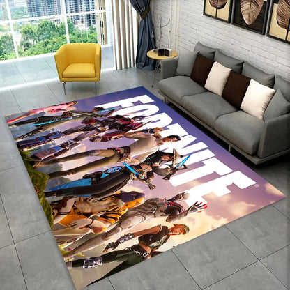 F-Fortnites Cartoon Game Carpet Rug for Playroom Bedroom Living Room Sofa Home Doormat Decor, Area Rug Non-slip Floor Mat Gift