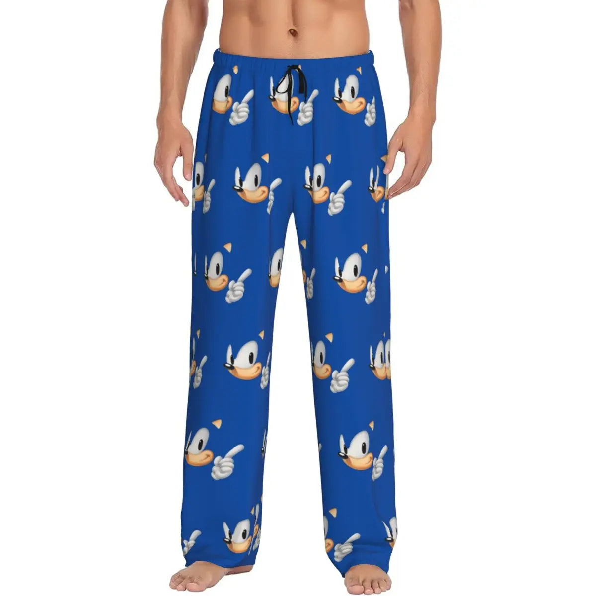 Custom Print Men's Soniced Pajama Pants Hedgehog Game Sleepwear Sleep Lounge Bottoms with Pockets
