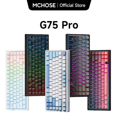 Tastiera meccanica wireless MCHOSE G75 Pro, layout 75%, montaggio gasket, 5 strati di smorzamento, retroilluminazione RGB, tri-mode, hot-swappable