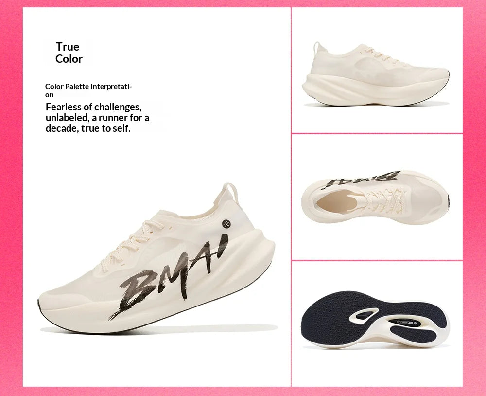 Chaussures de course à pied BMAI 42 km Marathon pour homme et femme – Baskets de luxe à semelle en carbone pour femme – Baskets amortissantes – Chaussures de sport respirantes pour homme