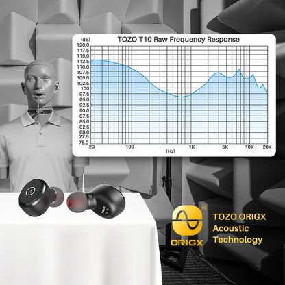 TOZO T10 Bluetooth 5.3 Earphones, Wireless Headphones, AI Enhanced Calling With Deep Bass, IPX8 Waterproof Earbuds, 45H Play