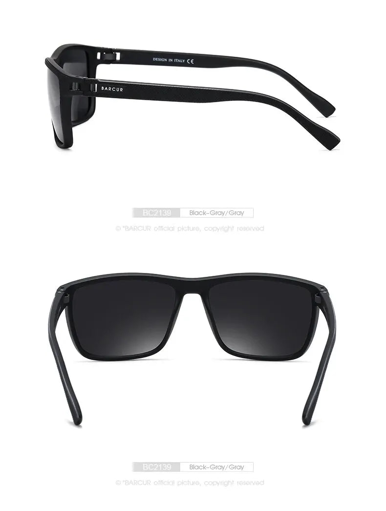 BARCUR Design TR90 Sluneční brýle pro muže Polarizované Lehké sportovní sluneční brýle Dámské brýle Doplněk k brýlím Oculos Ochrana proti UVAB záření