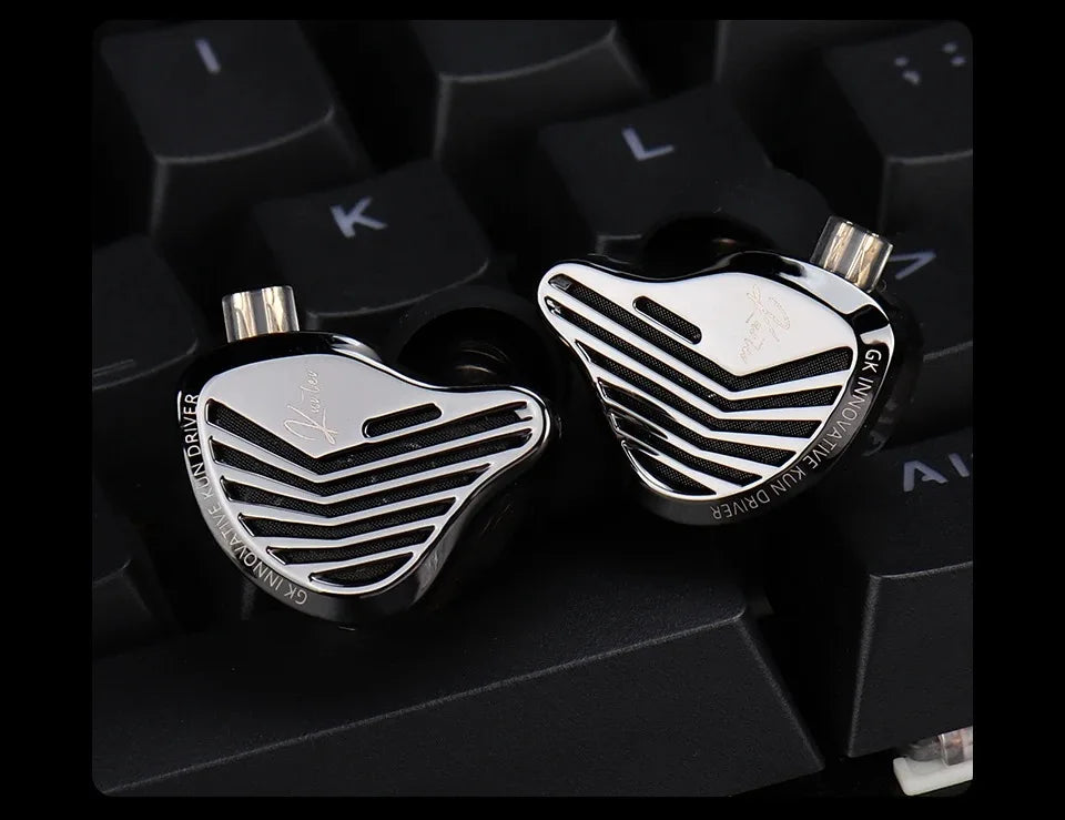 Kz Gk Kunten 1DD Dynamic Drive Earphone Hifi IEMs in ear Earbuds 2pin Detachable Cable Metal Gamer Audiophile headset