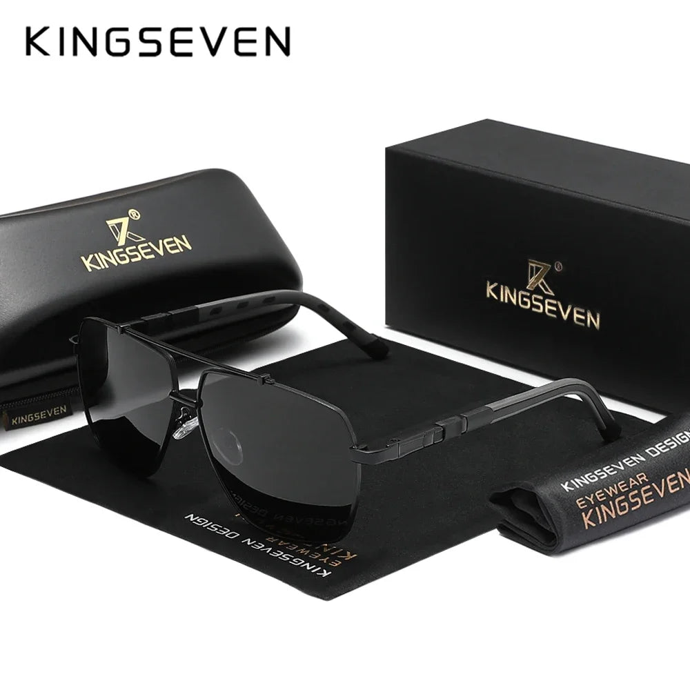KINGSEVEN Nové luxusní sluneční brýle pro muže a ženy, UV400, čtvercový velký rám, polarizované skla, outdoorové, ležérní, módní, řidičské brýle