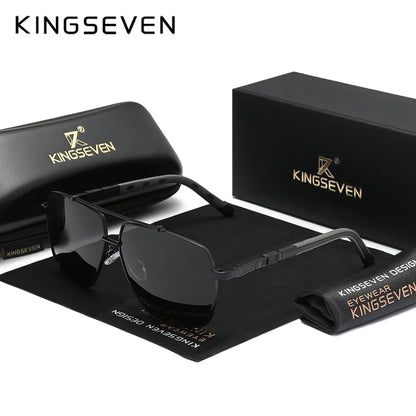KINGSEVEN Nové luxusní sluneční brýle pro muže a ženy, UV400, čtvercový velký rám, polarizované skla, outdoorové, ležérní, módní, řidičské brýle