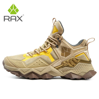 RAX winter men's and women's hiking shoes snow boots waterproof leather sports shoes super warm men's boots outdoor work shoes