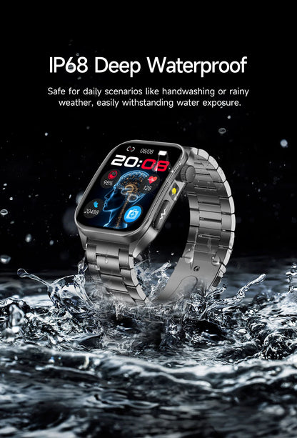 2026 New 650nm Laser Therapy Blood Fat Uric Acid Blood Pressure Smart Watch ECG+PPG Precise Health Monitor Smartwatches For Men