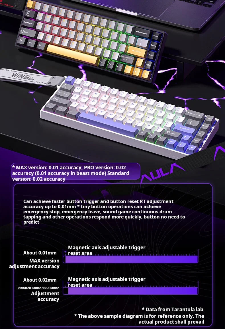 AULA WIN60 HE kabelgebundene Magnetachsen-Tastatur RT Custom mechanische Tastatur für E-Sports-Games mit 8K Polling-Rate