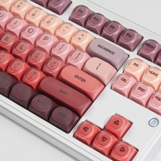 HOA Two-color Semi Matte Lipstick Keycap Kit with 130 Keycaps Compatible with 61/75/87/104/108 Mechanical Keyboards