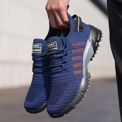 Lässige Herren-Sneaker aus Mesh, leicht und atmungsaktiv, mit weicher Sohle, Slip-on-Laufschuhe, flache Loafers, Trainers, Zapatos Hombre