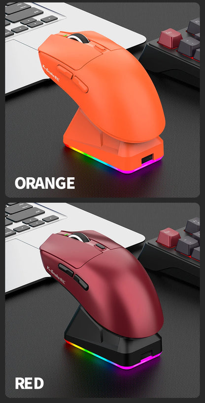 K-Snake X11 Bluetooth Wireless Gaming Mouse, Tri-Mode RGB Rechargeable Mouse with PAW3311 Sensor, 12000 DPI Magnetic Charging Gaming Mouse for PC, Laptop & Office