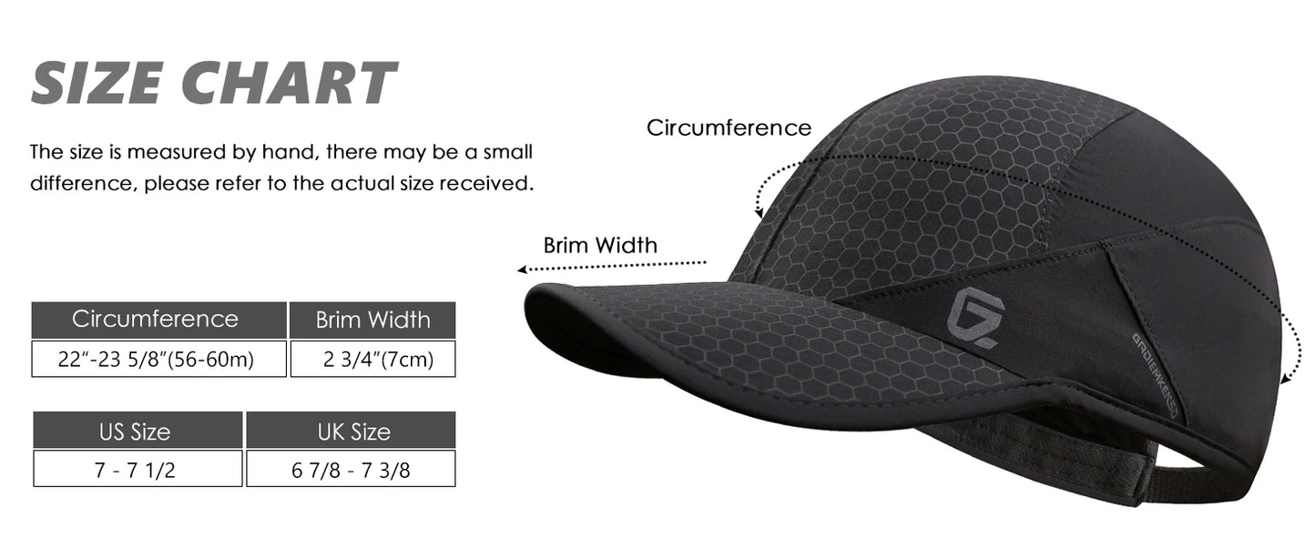 GADIEMKENSD Stretch Running Hat with Soft Brim, Quick Dry Baseball Cap Casual Breathable Adjustable Sun Protection Hats