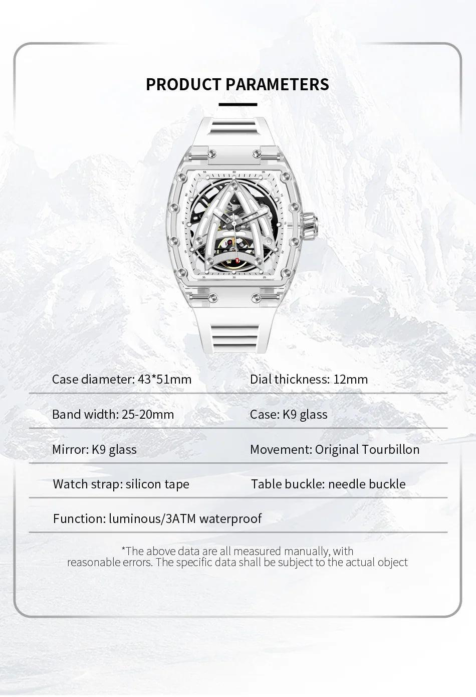 PINDU Designer Hollow Tonneau Mechanical Watch Men Luxury Brand Skeleton Automatic Watches Mens Sport Silicone Wristwatch JH3105