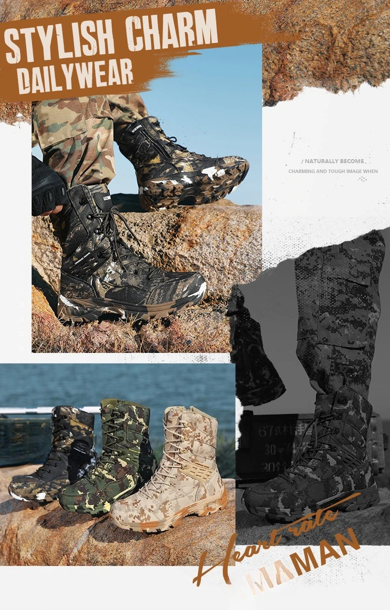 Hiking Shoes Men Boots Wear-resistant  Breathable Casual Sports Shoes Men Ankle Boots Comfortable Outdoor High-top Boots Men