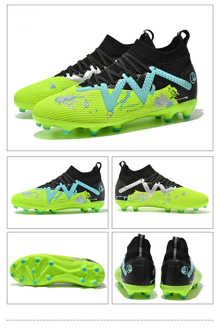 Chaussures de football pour homme, chaussures de sport professionnelles, crampons FG à crampons longs pour homme, chaussures de sport d'extérieur, chaussures d'entraînement, chaussures antidérapantes