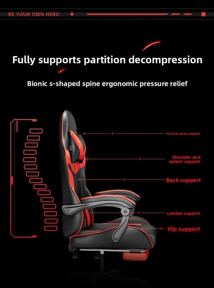 Gaming Chair Ergonomic Computer Desk Chair Reclining Home Office Gaming Chair with Back Support for Extended Sessions Game Chair