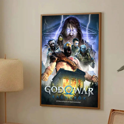 Game G-God Of War Poster Self-adhesive Art Room Entrance Restaurant Wall Decor Art Painting