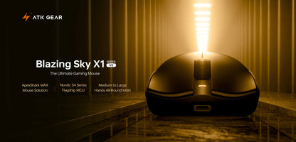 ATK Blazing Sky X1 V2 Ultimate Dual Mode Wireless Mouse Lightweight PAW3950 Ultra Dual 8K HZ Low Latency Custom Ergonomics Mouse
