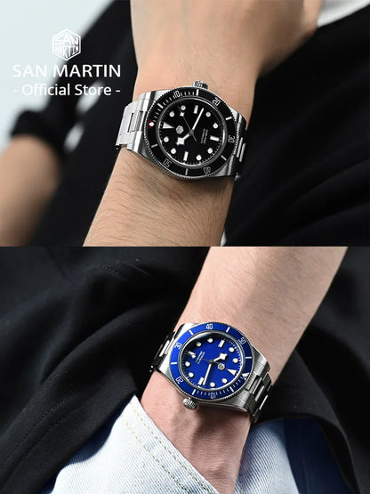 San Martin Upgraded BB58 40mm Retro Luxury Men Diver Watch NH35 Automatic Mechanical Sapphire 200m Waterproof Reloj SN0008D