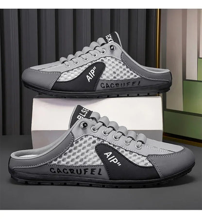Sapatilhas desportivas casuais slip-on com atacadores para homem, em malha respirável, unissexo, para primavera e outono, corte baixo, sola plana e calçar rápido e fácil