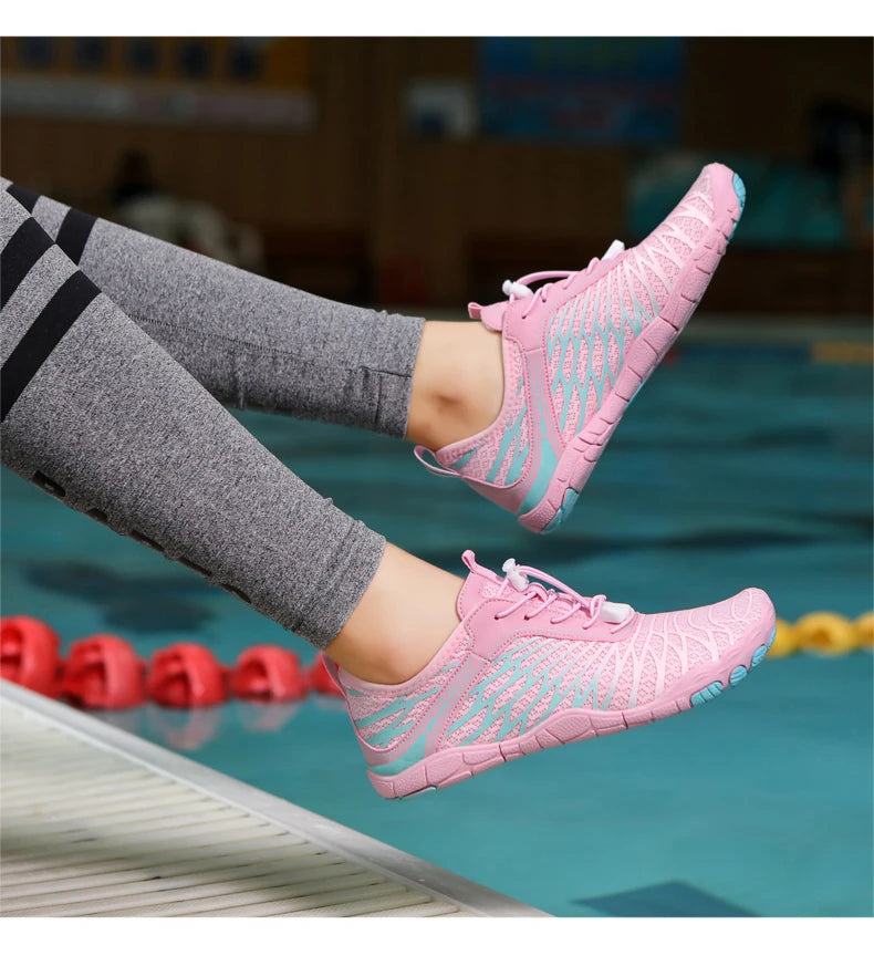Men's Water Shoes and Women's Beach Barefoot Aqua Shoes, Quick-Dry Swimming, Wading Sports Sneakers for Upstream Boating, Fishing, Surfing