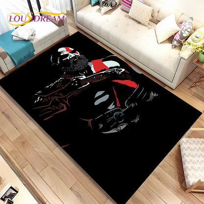 God of War Game Gamers Kratos  Area Rug,Carpet Rug for Living Room Bedroom Sofa Doormat Decoration, Kids Play Non-slip Floor Mat