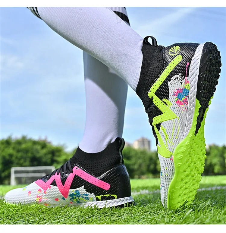 Chaussures de football pour homme, chaussures de sport professionnelles, crampons FG à crampons longs pour homme, chaussures de sport d'extérieur, chaussures d'entraînement, chaussures antidérapantes