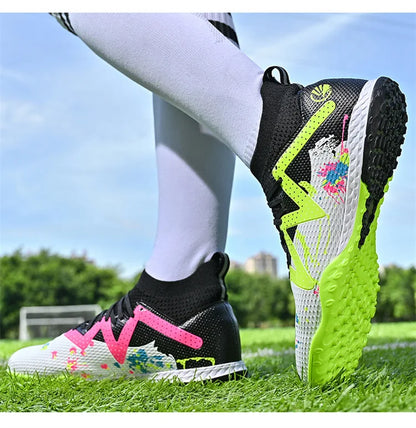 Chaussures de football pour homme, chaussures de sport professionnelles, crampons FG à crampons longs pour homme, chaussures de sport d'extérieur, chaussures d'entraînement, chaussures antidérapantes