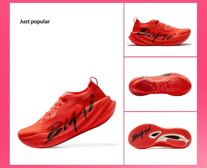 Chaussures de course à pied BMAI 42 km Marathon pour homme et femme – Baskets de luxe à semelle en carbone pour femme – Baskets amortissantes – Chaussures de sport respirantes pour homme