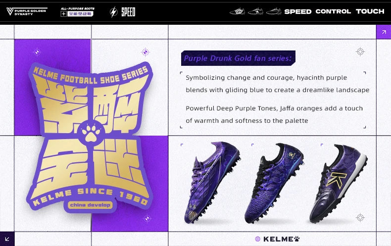 Chaussures de football Kelme en cuir de kangourou Mg - Chaussures de sport professionnelles pour le football - Chaussures de football d'extérieur antidérapantes