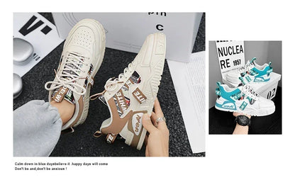 Chaussures de skateboard pour homme, baskets d'été, cuir, décontractées, mode, plein air, course à pied, sport, randonnée, tennis, semelles compensées, de créateurs, de luxe
