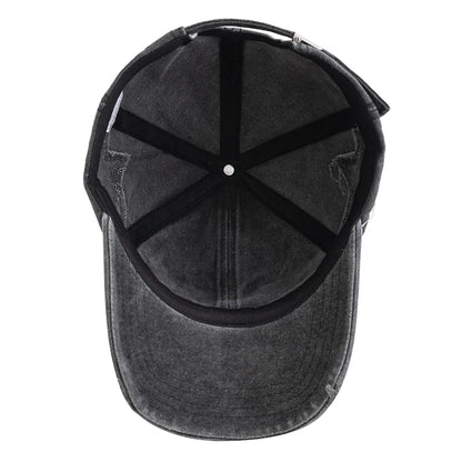 Women's Five Pointed Star Design Washed Cotton Baseball Cap Fashion Street Dad Hat