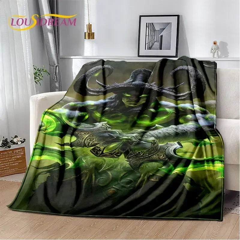 World of Warcraft,WOW ,Game Gamer Soft Plush Blanket,Flannel Blanket Throw Blanket for Living Room Bedroom Bed Sofa Picnic Cover