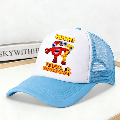 Steal A Brainrot Mesh Baseball Caps Cartoon 67 Six Seven Adult Kids Sports Hats Boys Girls Summer Outdoor Sunshade Peaked Caps