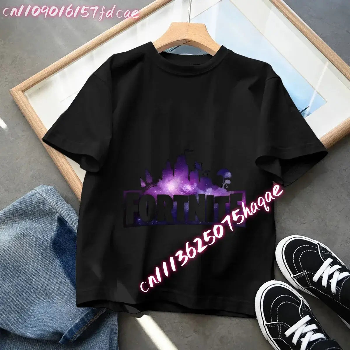 Fortnites Kids Black Cotton T Shirt Fortress Night Baby Short Sleeve Tees Shirt Cartoon Boy Girl Summer Clothes Kawaii Tops Gift