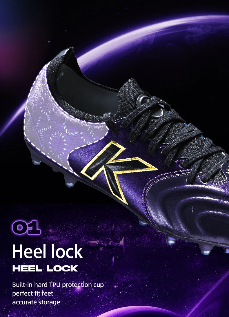 Chaussures de football Kelme en cuir de kangourou Mg - Chaussures de sport professionnelles pour le football - Chaussures de football d'extérieur antidérapantes