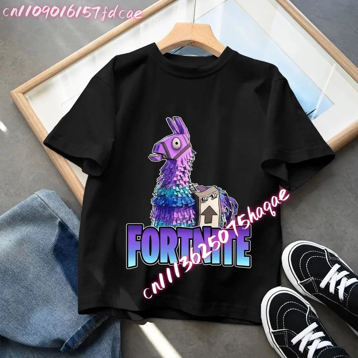 Fortnites Kids Black Cotton T Shirt Fortress Night Baby Short Sleeve Tees Shirt Cartoon Boy Girl Summer Clothes Kawaii Tops Gift