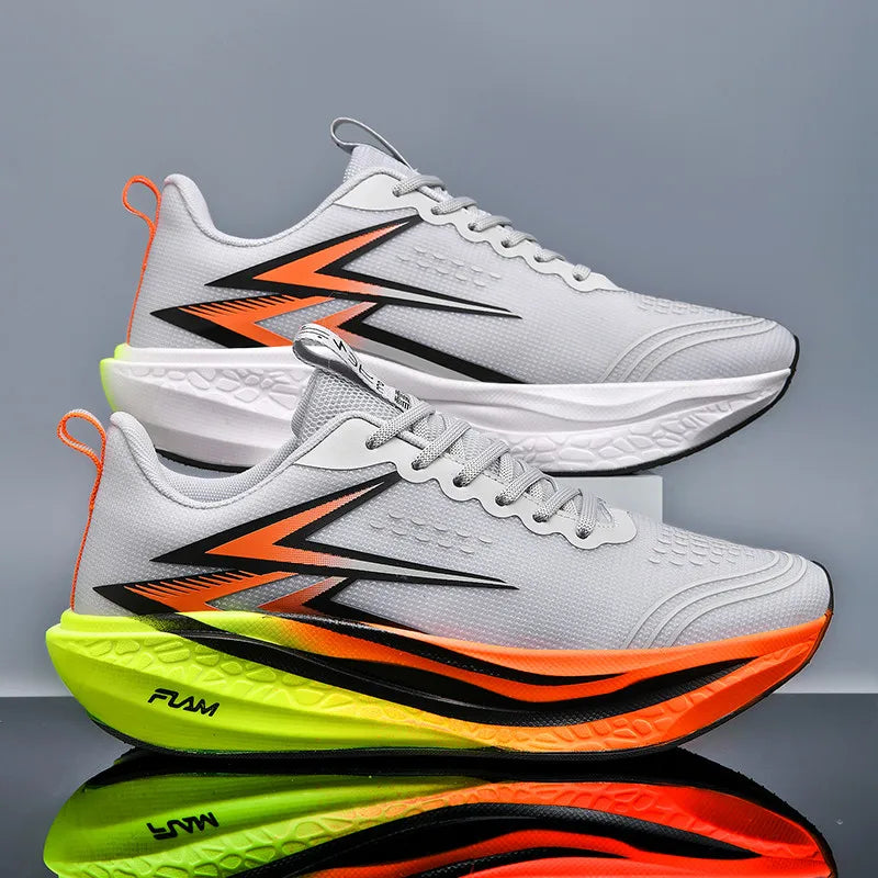 Chaussures de course pour hommes, spécialité marathon ; chaussures de sport légères pour hommes avec semelle en carbone ; baskets de sport confortables et antidérapantes pour femmes