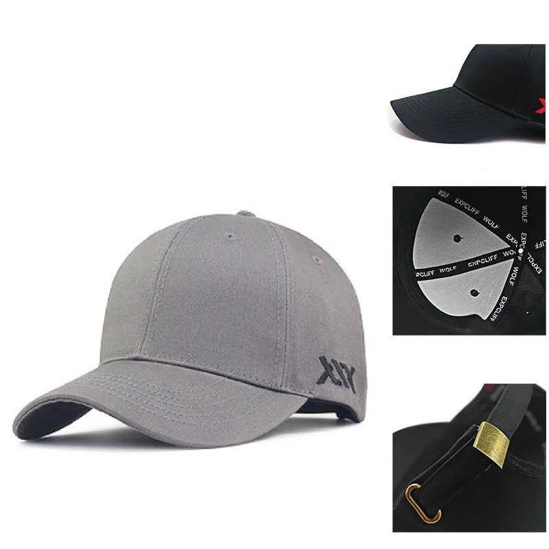 Baseballová čepice Big Head Plus Size, 100 % bavlna, vhodná pro muže i ženy, nastavitelná, čepice typu „dad hat“, nadměrná velikost 58–60 cm, 61–65 cm