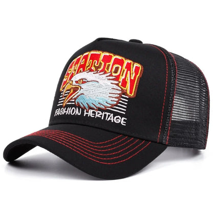 Hot Sale Unisex Baseball Cap Classic STATION Letter Pattern Mesh Cap Men And Women Breathable Streetwear Summer Trucker Hat