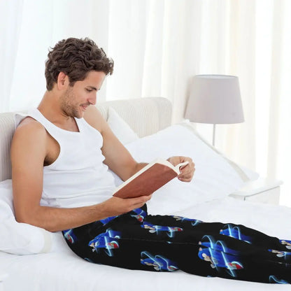Custom Print Men's Soniced Pajama Pants Hedgehog Game Sleepwear Sleep Lounge Bottoms with Pockets