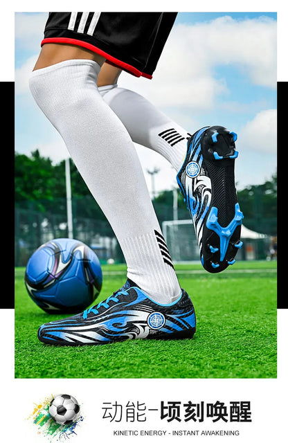 Original Soccer Cleats Man Training Shoes Outdoor Non-slip Children's Football Shoes Long Spikes Men's Futsal Shoes Size 32-45