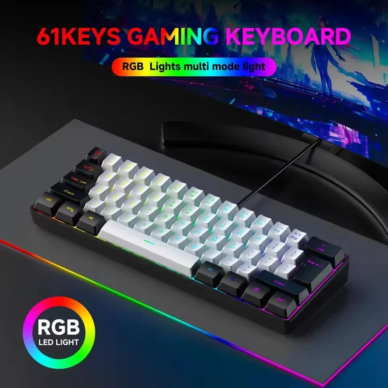 2026 New Best-Selling Portable Wired Mini-Mechanical Keyboard K61 Mini-Keyboard, Suitable For Playing Games, Compact And Conveni