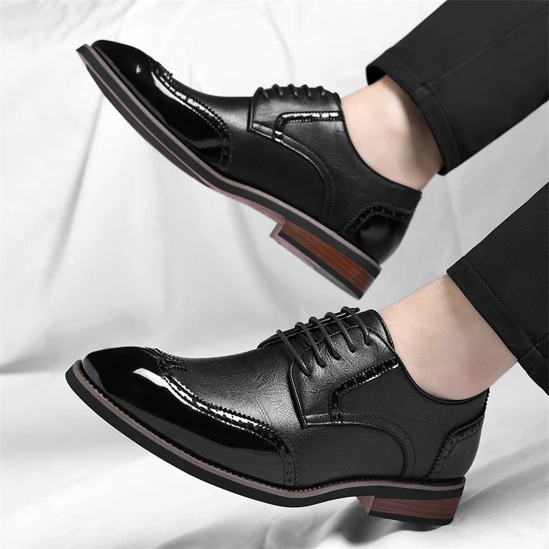 Scarpe Oxford da uomo in similpelle - Scarpe casual-formali - Scarpe da uomo per completo da lavoro - Scarpe Derby di nuova concezione - Scarpe da passeggio