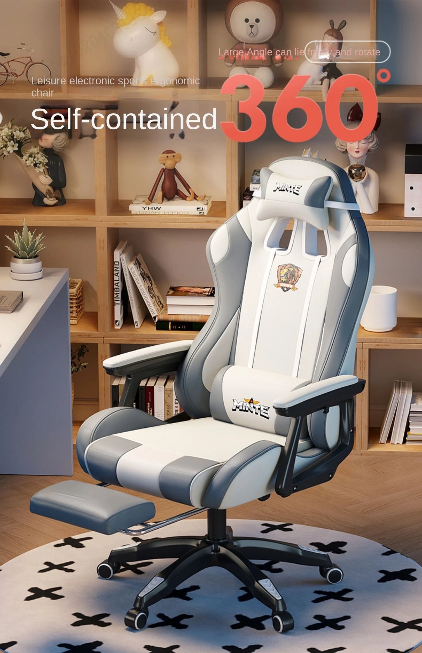 2024New Modernity Computer Office Chair  Home  Comfortable Dormitory Study  Anchor Gaming Swivel  Backrest Sofa Lifting Chair