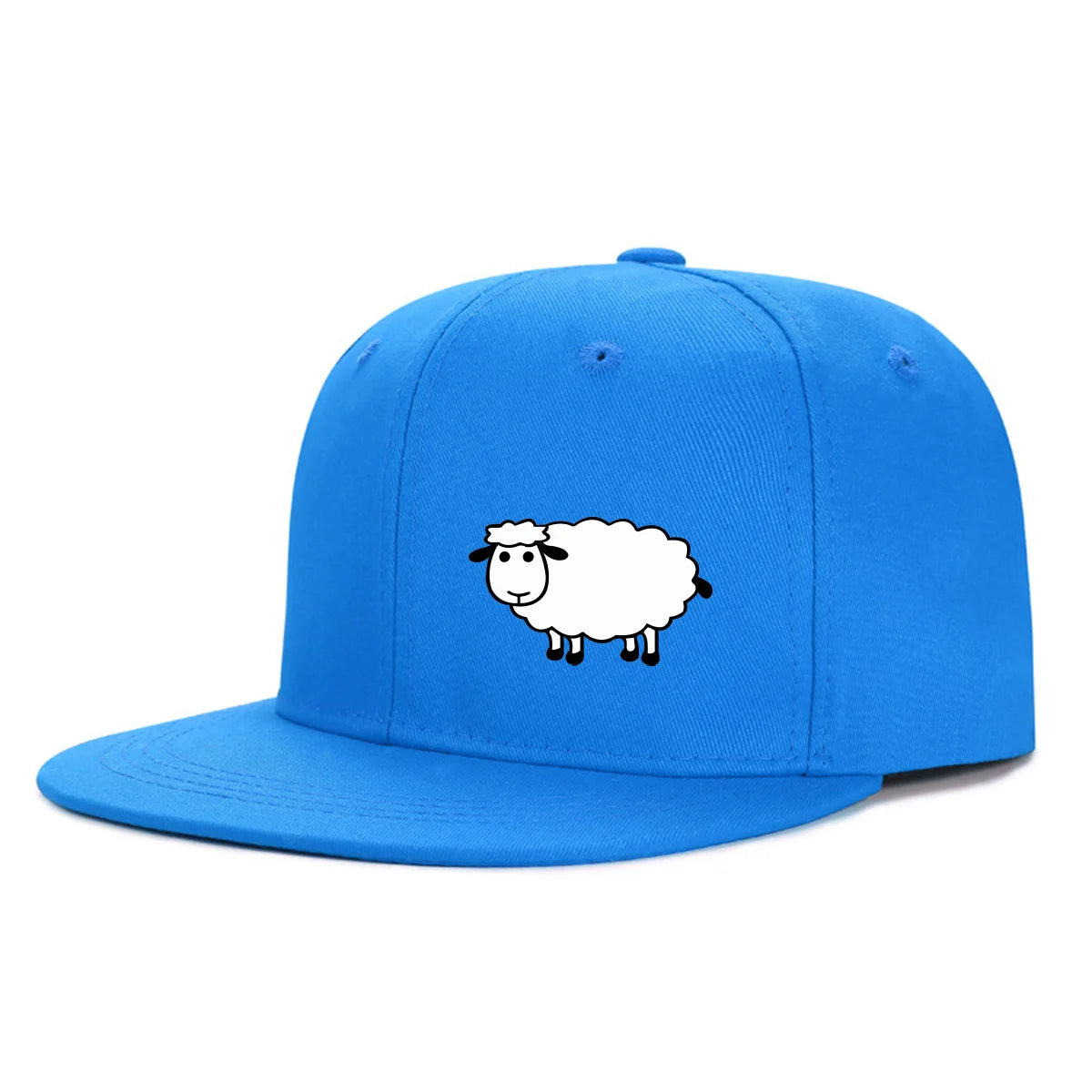 Unisex-Baseballkappe mit verstellbarem Riemen – Streetstyle-Kappe mit flachem Schirm und Schafsmuster – Lässige, vielseitige und personalisierbare Kappe