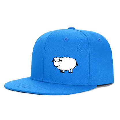 Unisex-Baseballkappe mit verstellbarem Riemen – Streetstyle-Kappe mit flachem Schirm und Schafsmuster – Lässige, vielseitige und personalisierbare Kappe